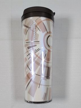 G087 Starbucks 2012 Gold and Brown Travel Tumbler 16 oz.